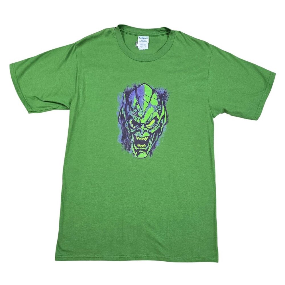 Marvel Green Goblin Graphic T Shirt Men's Small Spider-Man Villain Green Tee